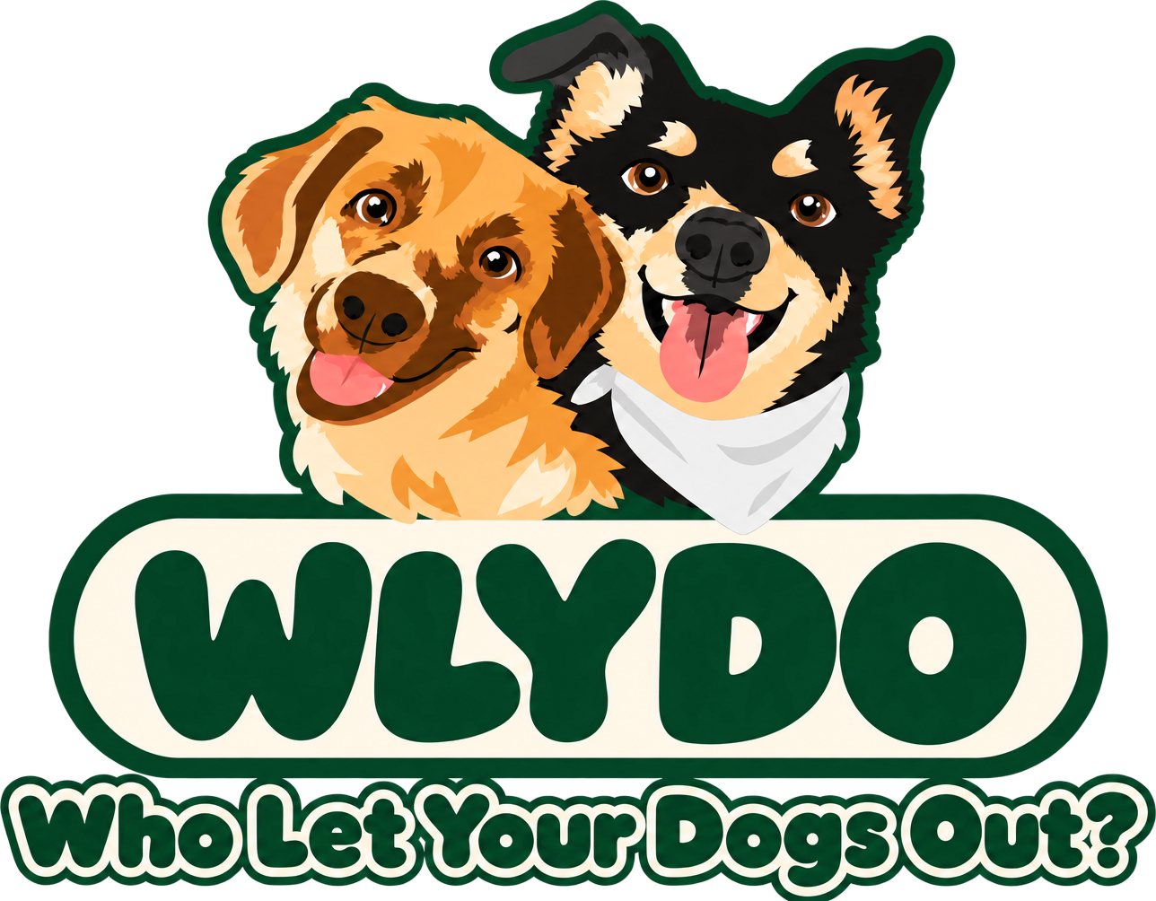 Who Let Your Dogs Out? Original two-dog logo